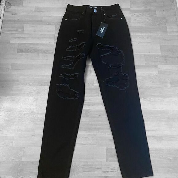 Refuge Mom Jeans Classic High Rise Black Sz 0 NWT - Picture 4 of 4